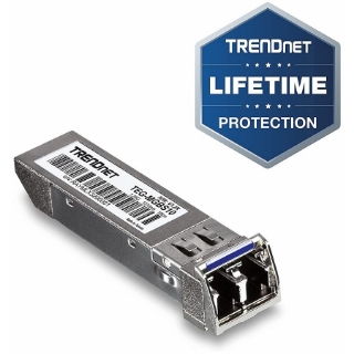 Picture of TRENDnet SFP to RJ45 Mini-GBIC Single-Mode LC Module; TEG-MGBS10; For Single Mode Fiber; Distances up to 10km (6.2 Miles); Gigabit SFP Module; IEEE 802.3z Gigabit Ethernet; Lifetime Protection