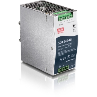 Picture of TRENDnet 240W Single Output Industrial DIN-Rail Power Supply, Extreme Operating Temp Range -25 to 70 &deg;C(-13 to 158 &deg;F) Built-in Active PFC, Passive Cooling, DIN-Rail Mount, Silver, TI-S24048