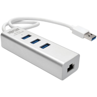 Picture of Tripp Lite USB 3.0 SuperSpeed to Gigabit Ethernet NIC Network Adapter w/ 3 Port USB Hub