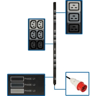 Picture of Tripp Lite PDU 3-Phase Basic 208-240V 8.6kW 36 C13 9 C19 16/20A 70in 0URM