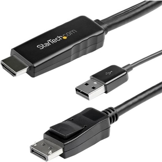 Picture of StarTech.com 3 m (9.8 ft.) HDMI to DisplayPort Cable - 4K 30Hz - USB-powered - Active HDMI to DisplayPort Cable (HD2DPMM10)