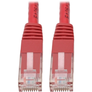 Picture of Tripp Lite Cat6 Cat5e Gigabit Molded Patch Cable RJ45 M/M 550MHz Red 5ft 5'