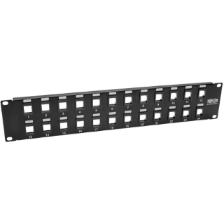 Picture of Tripp Lite 24-Port Keystone Blank Patch Panel RJ45 USB HDMI Cat5/6 2URM