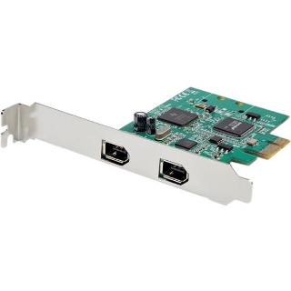 Picture of StarTech.com 2 Port 1394a PCI Express FireWire Card - TI TSB82AA2 Chipset - Plug-and-Play - PCIe FireWire Adapter (PEX1394A2V2)