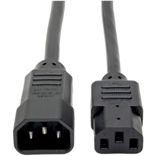 Picture of Tripp Lite 10ft Computer Power Cord Extension Cable C14 to C13 10A 18AWG 10'