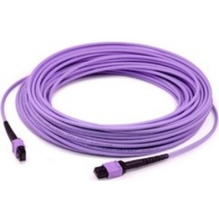 Picture of AddOn 3m MPO (Female) to MPO (Female) 12-Strand Purple OM4 Crossover Fiber OFNP (Plenum-Rated) Patch Cable