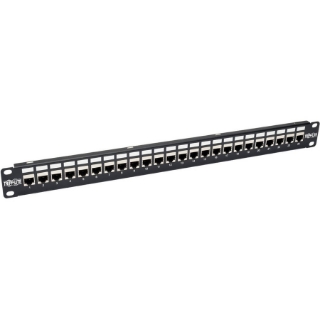 Picture of Tripp Lite 24-Port Cat6a Patch Panel Shielded Feedthrough Rackmount RJ45 1U