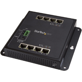 Picture of StarTech.com Industrial 8 Port Gigabit Ethernet Switch - Hardened Compact Layer/L2 Managed Network LAN/RJ45 Switch Mountable -40C to +75C