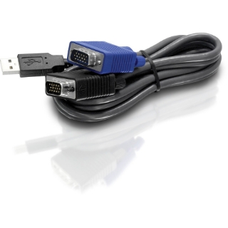 Picture of TRENDnet 2-in-1 USB VGA KVM Cable, TK-CU10, VGA/SVGA HDB 15-Pin Male to Male, USB 1.1 Type A, 10 Feet (3.1m), Connect Computers with VGA and USB Ports, USB Keyboard/Mouse Cable & Monitor Cable