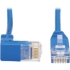 Picture of Tripp Lite Cat6 Ethernet Cable Down Right Angled Slim Molded M/M Blue 7ft