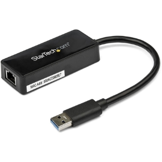 Picture of StarTech.com USB 3.0 to Gigabit Ethernet Adapter NIC w/ USB Port - Black