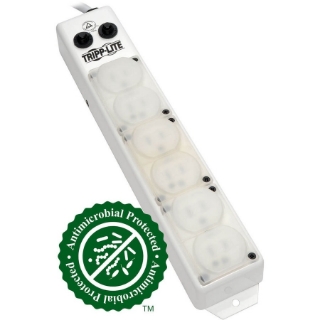 Picture of Tripp Lite Safe-IT Power Strip Medical Hospital Grade Antimicrobial UL1363A 6 Outlet 15A 7ft Cord