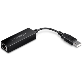 Picture of TRENDnet USB 2.0 to Fast Ethernet Adapter, Supports Windows And Mac OS, ASIX AX88772A Chipset, Backwards Compatible With USB 1.0 And 1.0, Full Duplex 200 Mbps Ethernet Speeds, Black, TU2-ET100