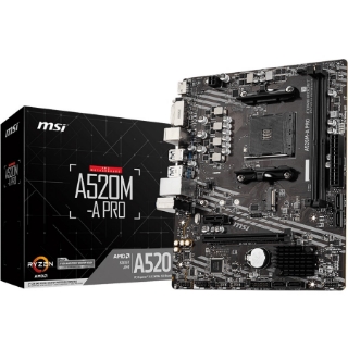 Picture of MSI A520M-A PRO Desktop Motherboard - AMD A520 Chipset - Socket AM4 - Micro ATX