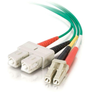 Picture of C2G-5m LC-SC 50/125 OM2 Duplex Multimode Fiber Optic Cable (Plenum-Rated) - Green