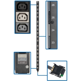 Picture of Tripp Lite PDU 3-Phase Accessory Strip 8.6/12.6KW 208V 51 C13 ATS 0URM