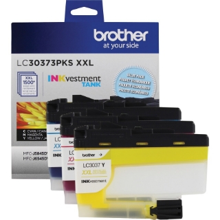 Picture of Brother Genuine LC30373PKS 3-Pack Super High-yield INKvestment Tank Cartridges; includes 1 cartridge each of Cyan, Magenta & Yellow