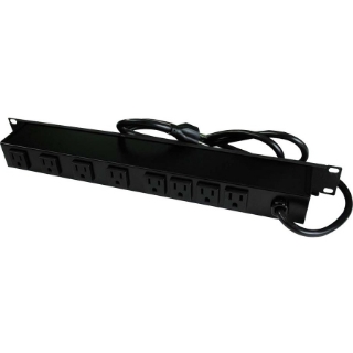 Picture of C2G 6ft Wiremold Rack Mount 8-Outlet 120v/15a Lighted Switch Computer Grade Power Strip