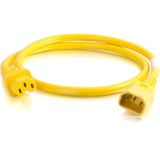 Picture of C2G 3ft 14AWG Power Cord (IEC320C14 to IEC320C13) - Yellow