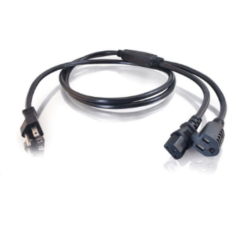 Picture of C2G 6ft 16 AWG 1-to-2 Power Cord Splitter (NEMA 5-15P to 1 NEMA 5-15R + 1 IEC320C13)