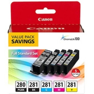 Picture of Canon PGI-280/CLI-281 Original Ink Cartridge - Value Pack - Pigment Black, Black, Cyan, Yellow, Magenta