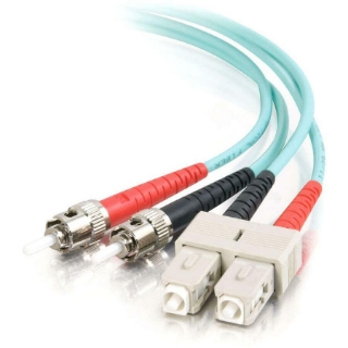 Picture of C2G-2m SC-ST 10Gb 50/125 OM3 Duplex Multimode PVC Fiber Optic Cable - Aqua