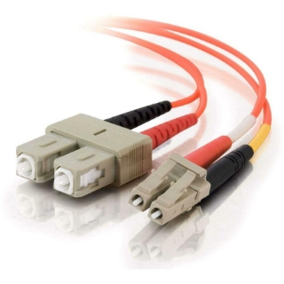 Picture of C2G-20m LC-SC 50/125 OM2 Duplex Multimode PVC Fiber Optic Cable (LSZH) - Orange