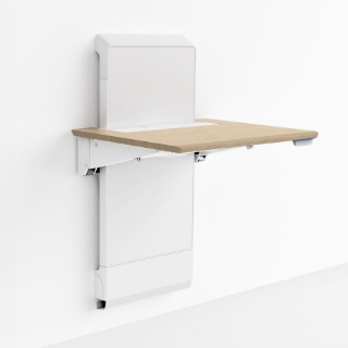 Picture of Ergotron WorkFit Elevate with Power Access (Mendota Maple) Sit-Stand Wall Desk