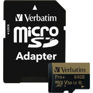 Picture of 64GB Pro Plus 600X microSDHC Memory Card with Adapter, UHS-I V30 U3 Class 10