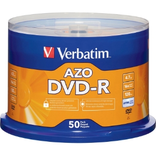 Picture of Verbatim AZO DVD-R 4.7GB 16X with Branded Surface - 50pk Spindle