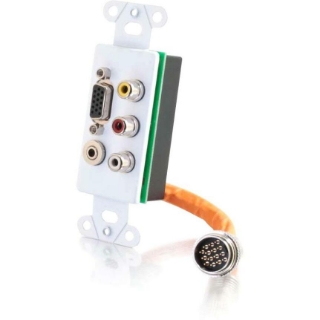 Picture of C2G RapidRun Integrated VGA (HD15) + 3.5mm + Composite Video + Stereo Audio Decorative Style Wall Plate - White