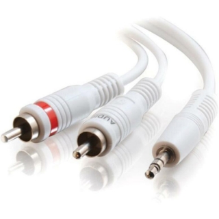 Picture of C2G 25ft One 3.5mm Stereo Male to Two RCA Stereo Male Audio Y-Cable - White