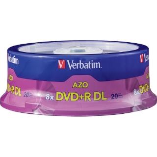 Picture of Verbatim DVD+R DL 8.5GB 8X with Branded Surface - 20pk Spindle