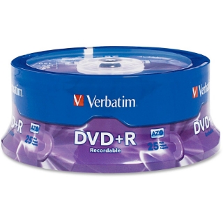 Picture of Verbatim AZO DVD+R 4.7GB 16X with Branded Surface - 25pk Spindle