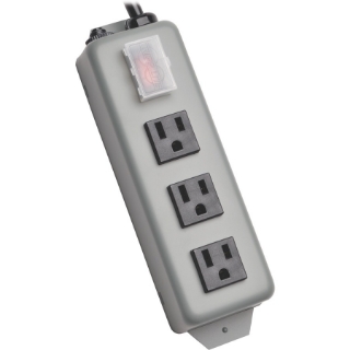 Picture of Tripp Lite Waber Industrial Power Strip Metal 5-15R 3 Outlet 5-15P 9' Cord