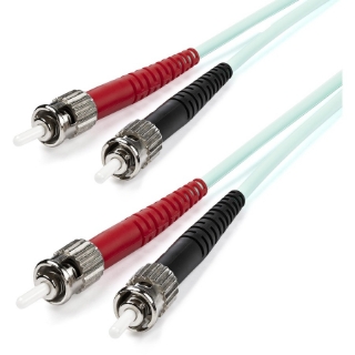 Picture of StarTech.com 1m Fiber Optic Cable - 10 Gb Aqua - Multimode Duplex 50/125 - LSZH - ST/ST - OM3 - ST to ST Fiber Patch Cable