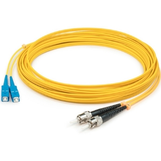 Picture of AddOn 1m SC (Male) to ST (Male) Yellow OS2 Duplex Fiber OFNR (Riser-Rated) Patch Cable