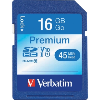 Picture of Verbatim 16GB Premium SDHC Memory Card, UHS-I Class 10
