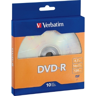 Picture of Verbatim DVD-R 4.7GB 16X with Branded Surface - 10pk Bulk Box