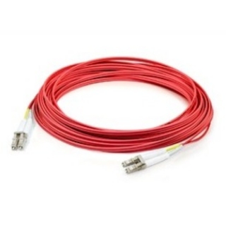 Picture of AddOn 1m LC (Male) to LC (Male) Red OM4 Duplex Fiber OFNR (Riser-Rated) Patch Cable