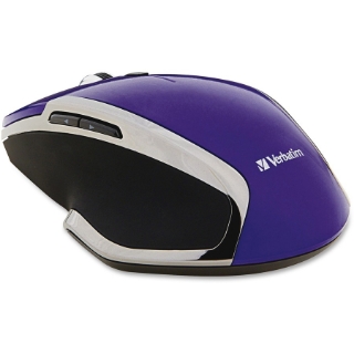 Picture of Verbatim Wireless Notebook 6-Button Deluxe Blue LED Mouse - Purple