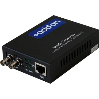 Picture of AddOn 10/100/1000Base-TX(RJ-45) to 1000Base-MX(ST) MMF 1310nm 2km Media Converter