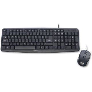Picture of Verbatim Slimline Corded USB Keyboard and Mouse-Black