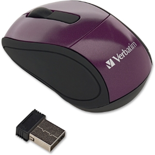 Picture of Verbatim Wireless Mini Travel Optical Mouse - Purple