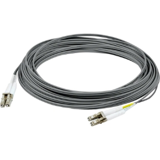 Picture of AddOn 15m LC (Male) to LC (Male) Gray OM4 Duplex Fiber LSZH Patch Cable