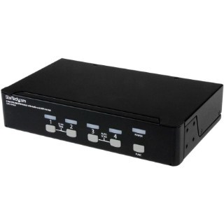 Picture of StarTech.com StarTech.com 4 Port DVI + USB KVM Switch with Audio - KVM switch - USB 2.0 Hub - 2 ports - 1 local user - 1U