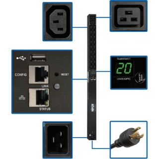 Picture of Tripp Lite PDU Monitored 208/230V 20A 18 C13;2 C19 C20/L6-20P LX Interface