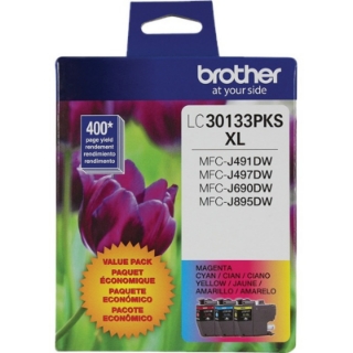 Picture of Brother LC30133PKS Original Ink Cartridge - Tri-pack - Cyan, Magenta, Yellow