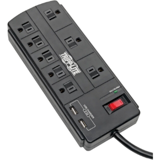 Picture of Tripp Lite Surge Protector Power Strip 8-Outlet 2 USB Charging Ports 8ft Cord