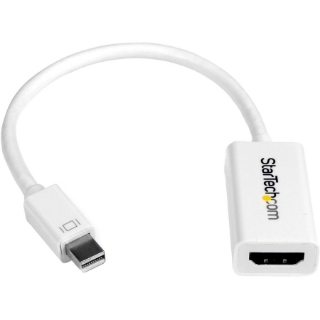 Picture of StarTech.com Mini DisplayPort to HDMI 4K Audio / Video Converter - mDP 1.2 to HDMI Active Adapter for Mac Book Pro / Mac Book Air - 4K @ 30 Hz - White